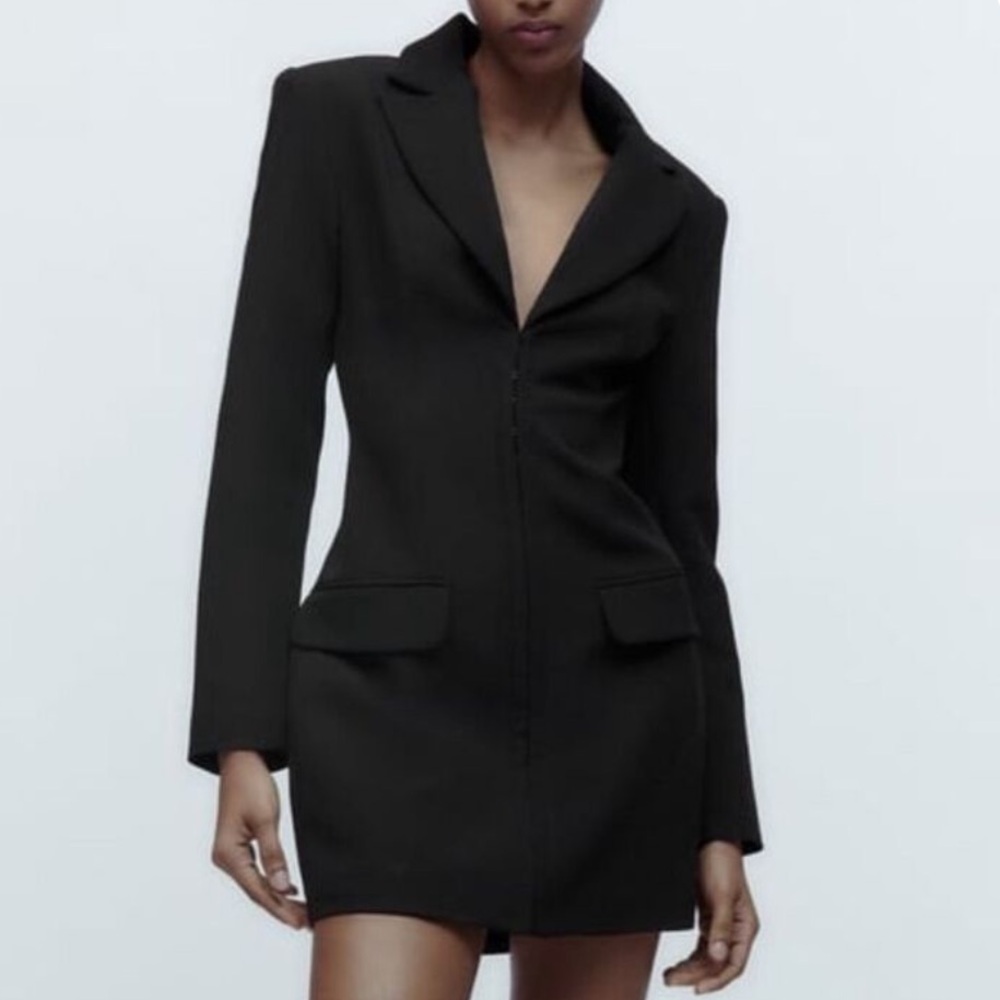 Zara Black Blazer Dress Jacket